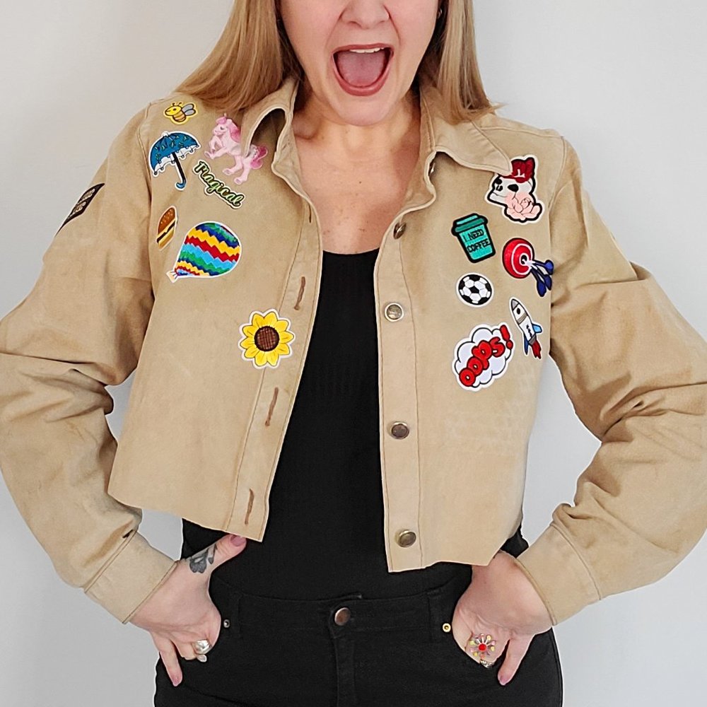 Refashioned Vintage Patchwork Suede Jacket (M/L)